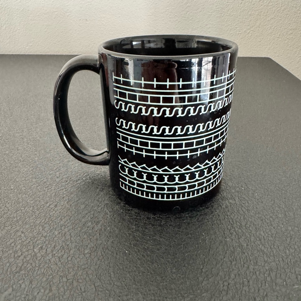 Black Ceramic Mug with Pattern